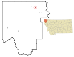 Lincoln County Montana Incorporated and Unincorporated areas Eureka Highlighted